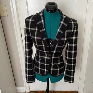 Merona Black with White Plaid Blazer